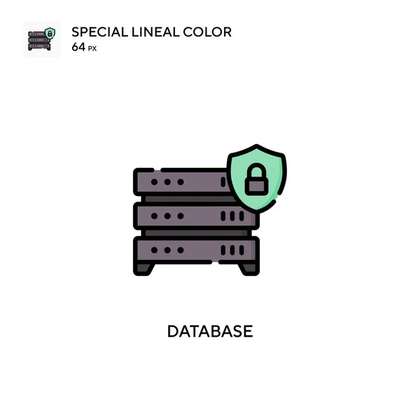 Base Données Icône Vectorielle Couleur Linéaire Spéciale Modèle Conception Symbole — Image vectorielle