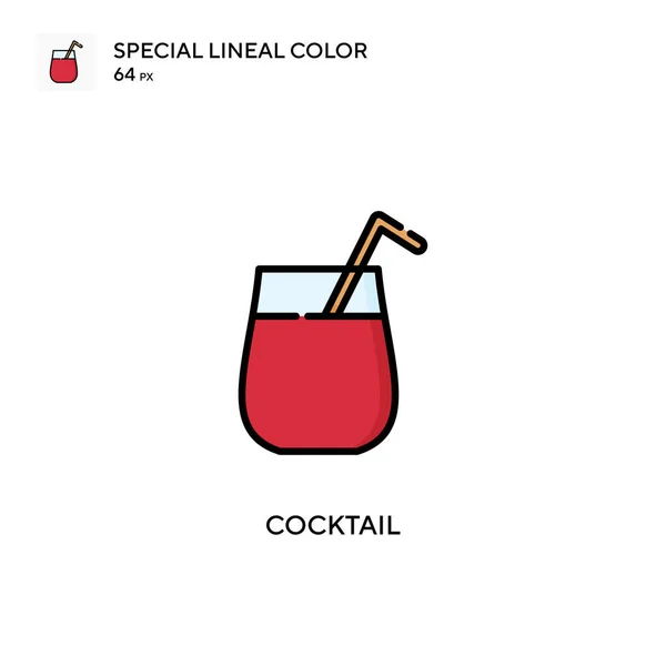 Cocktail Ícone Vetorial Cor Linear Especial Modelo Design Símbolo Ilustração — Vetor de Stock