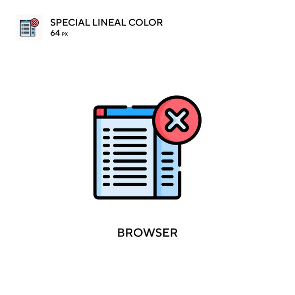 Browser Ícone Vetorial Cor Linear Especial Modelo Design Símbolo Ilustração — Vetor de Stock