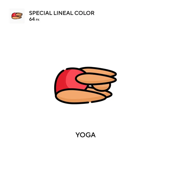 Yoga Special Lineal Color Vector Icon Illustration Symbol Design Template — Stock Vector