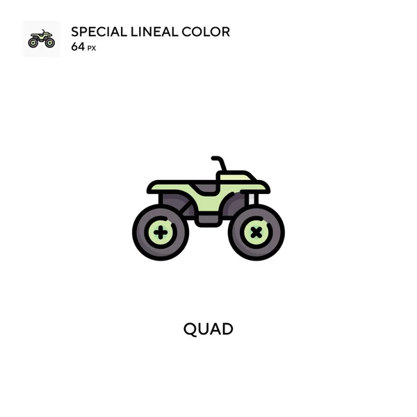 Quad Especial Icono Vector Color Lineal Plantilla Diseño Símbolo Ilustración — Vector de stock