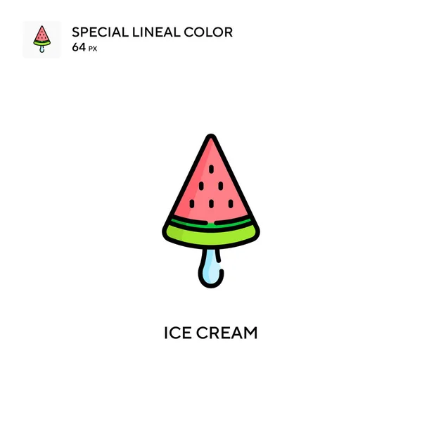 Helado Icono Especial Vector Color Lineal Plantilla Diseño Símbolo Ilustración — Vector de stock