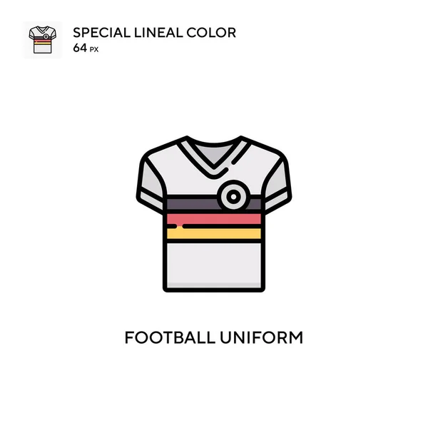 Uniforme Futebol Ícone Vetorial Cor Linear Especial Modelo Design Símbolo — Vetor de Stock