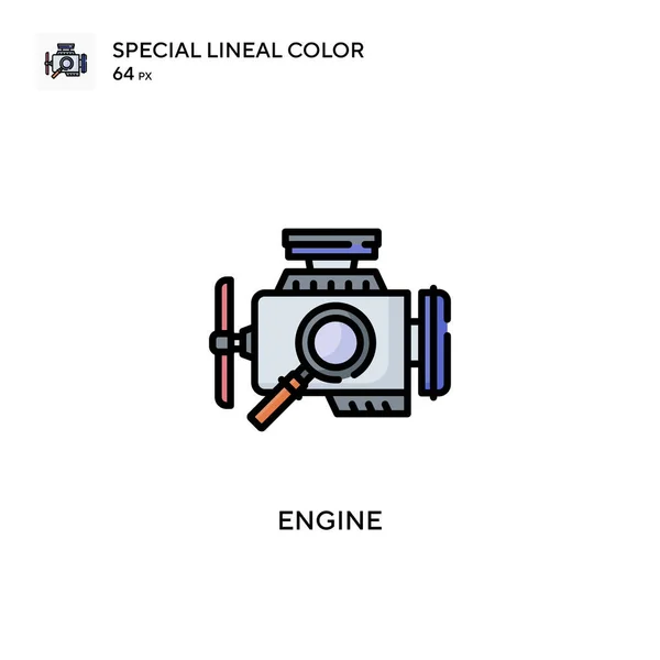 Silnik Specjalna Ikona Wektora Koloru Linii Ilustracja Szablonu Projektu Symbolu — Wektor stockowy