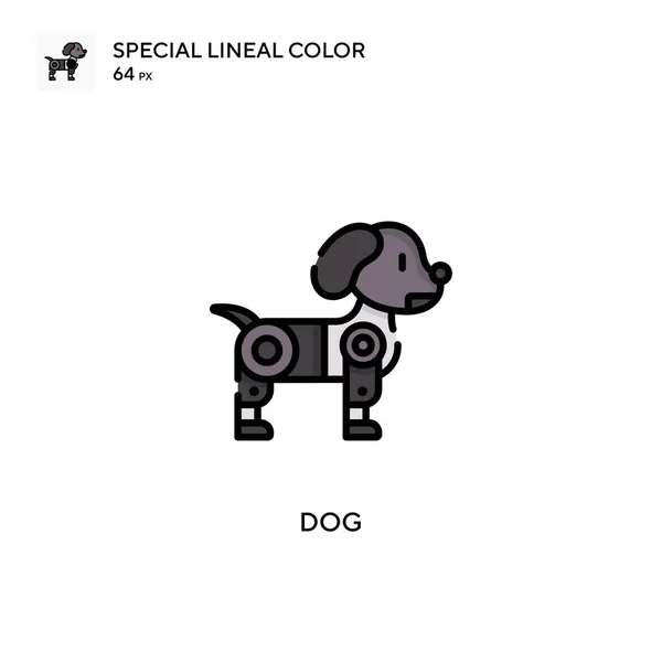 Dog Special Lineal Renk Vektör Simgesi Web Mobil Ögesi Için — Stok Vektör