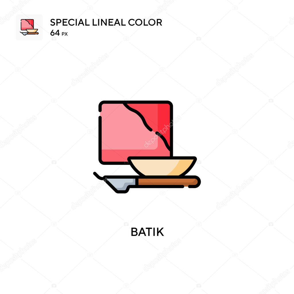 Batik Special lineal color vector icon. Illustration symbol design template for web mobile UI element.