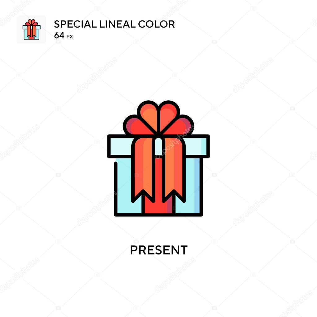 Present Special lineal color vector icon. Illustration symbol design template for web mobile UI element.