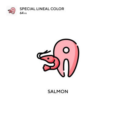 Somon özel doğrusal renk vektörü ikonu. Web mobil UI ögesi için resimleme sembolü tasarım şablonu.