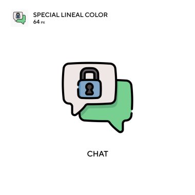 Özel doğrusal renk vektör simgesi sohbet et. Web mobil UI ögesi için resimleme sembolü tasarım şablonu.