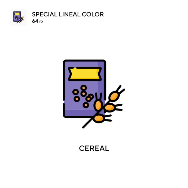 Cereal Ícone Vetorial Cor Linear Especial Modelo Design Símbolo Ilustração — Vetor de Stock