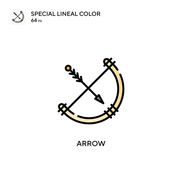 Arrow Özel Doğrusal Renk Vektörü Simgesi Web Mobil Ögesi Için — Stok Vektör