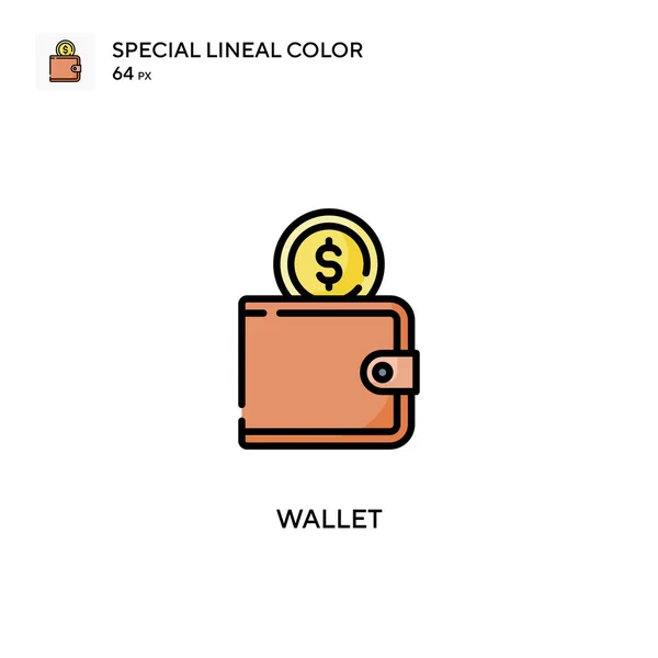 Plånbok Speciell Linjal Färg Vektor Ikon Illustration Symbol Design Mall — Stock vektor