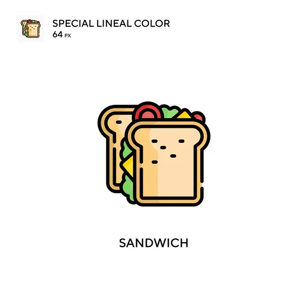 Sandwich Icono Especial Vector Color Lineal Plantilla Diseño Símbolo Ilustración — Vector de stock