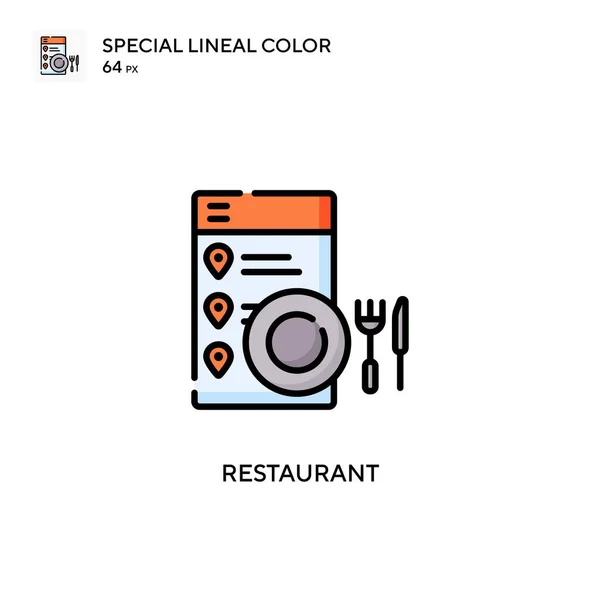 Restaurace Speciální Lineární Barevný Vektor Ikona Šablona Návrhu Symbolu Ilustrace — Stockový vektor