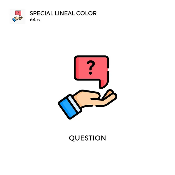 Ερώτηση Ειδικό Γραμμικό Εικονίδιο Διανύσματος Χρωμάτων Πρότυπο Σχεδίασης Συμβόλων Εικονογράφησης — Διανυσματικό Αρχείο