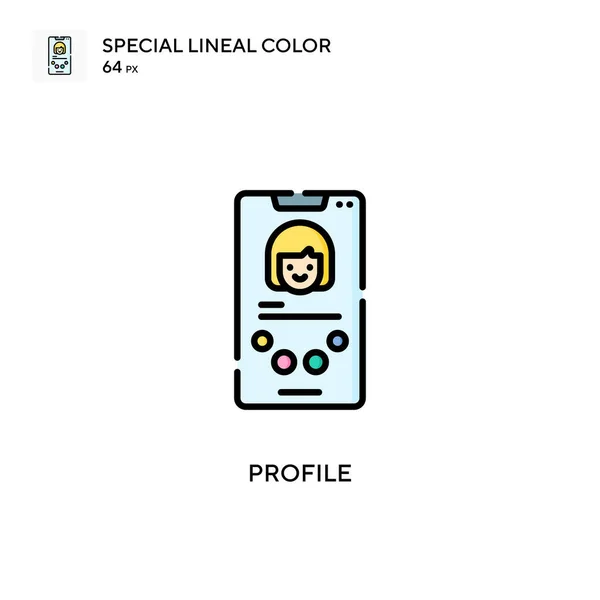 Profil Specjalna Ikona Wektora Koloru Linii Ilustracja Szablonu Projektu Symbolu — Wektor stockowy