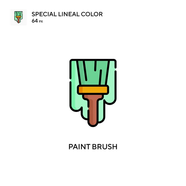 Paint Brush Special Lineal Color Vector Icon Illustration Symbol Design — Stock Vector