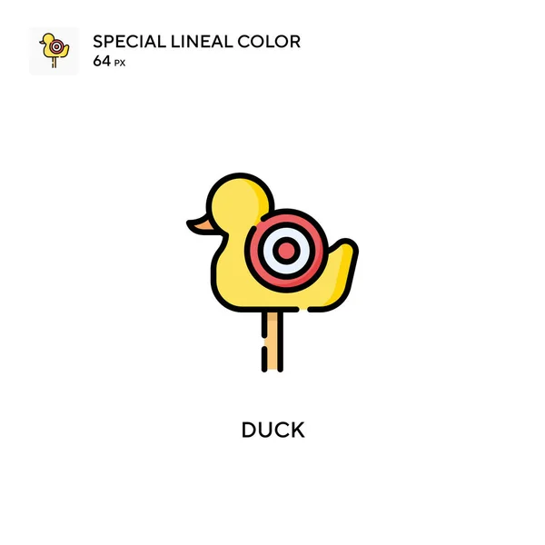 Kaczka Specjalna Ikona Wektora Koloru Liniowego Ilustracja Szablonu Projektu Symbolu — Wektor stockowy