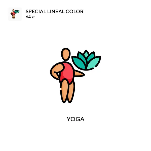 Yoga Icono Especial Vector Color Lineal Plantilla Diseño Símbolo Ilustración — Archivo Imágenes Vectoriales