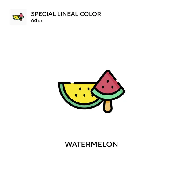 Wassermelone Spezielles Lineares Farbvektorsymbol Illustration Symbol Design Vorlage Für Web — Stockvektor