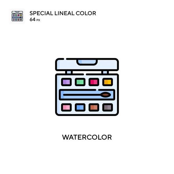 Acquerello Speciale Icona Vettoriale Colori Lineari Modello Disegno Simbolo Illustrazione — Vettoriale Stock