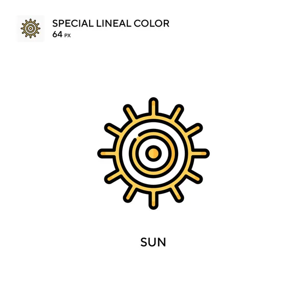 Иконка Вектора Специального Цвета Солнца Шаблон Оформления Символов Иллюстрации Веб — стоковый вектор