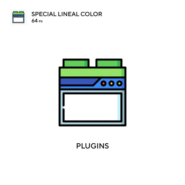 Plugins Különleges Lineáris Színvektor Ikon Illusztráció Szimbólum Design Sablon Web — Stock Vector