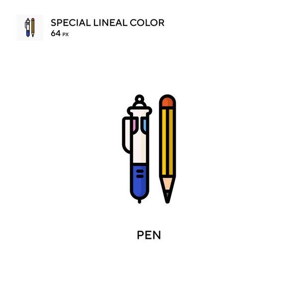 Ручка Спеціальний Лінійний Колір Вектор Піктограма Шаблон Дизайну Символів Ілюстрації — стоковий вектор
