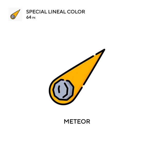 Meteor Special Lineal Color Vector Icon Illustration Symbol Design Template — Stock Vector