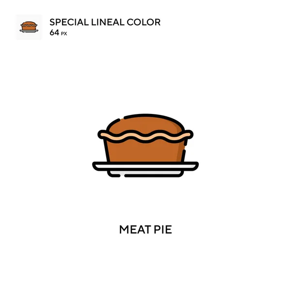 Meat Pie Special Lineal Color Vector Icon 디자인 모바일 — 스톡 벡터