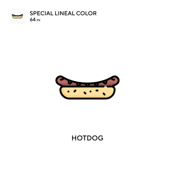 Hotdog Ícone Vetorial Cor Linear Especial Modelo Design Símbolo Ilustração — Vetor de Stock
