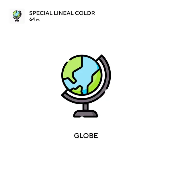 Globe Különleges Lineáris Szín Vektor Ikon Illusztráció Szimbólum Design Sablon — Stock Vector