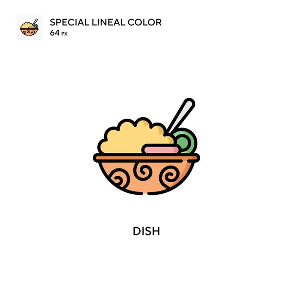 Dish Special Lineal Color Vector Icon 디자인 모바일 — 스톡 벡터