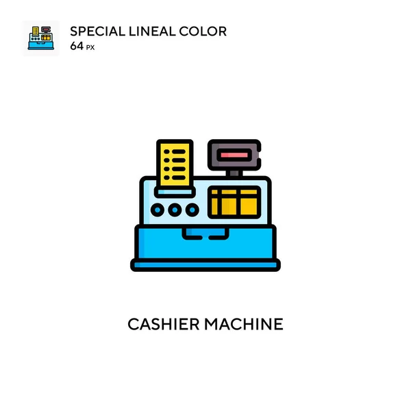 Kasiyer Makinesi Özel Doğrusal Renk Vektör Simgesi Web Mobil Ögesi — Stok Vektör