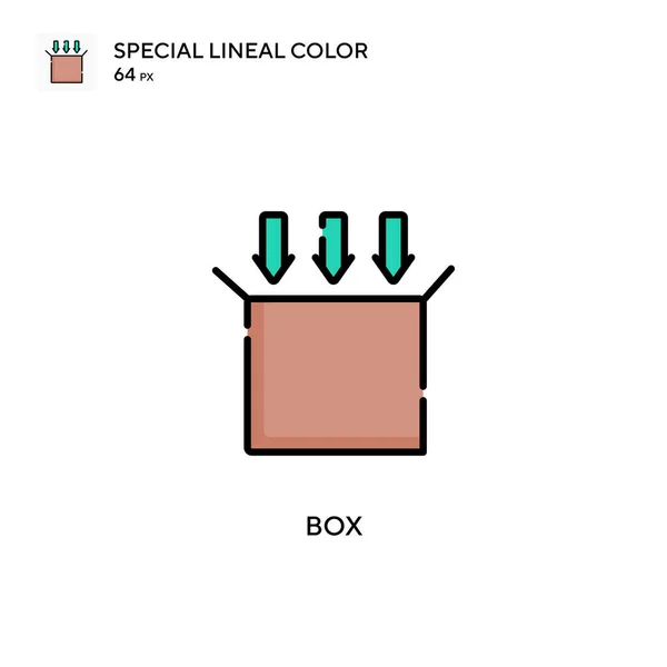 Caja Especial Icono Vector Color Lineal Plantilla Diseño Símbolo Ilustración — Archivo Imágenes Vectoriales