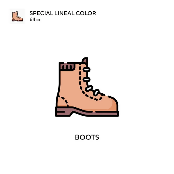 Boots Specjalna Ikona Wektora Koloru Linii Ilustracja Szablonu Projektu Symbolu — Wektor stockowy