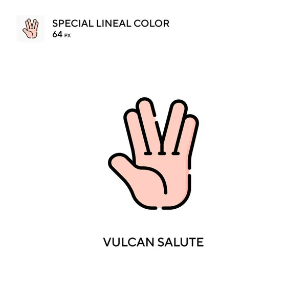 Вулканский Салют Специальная Линейная Иконка Вектора Цвета Шаблон Оформления Символов — стоковый вектор