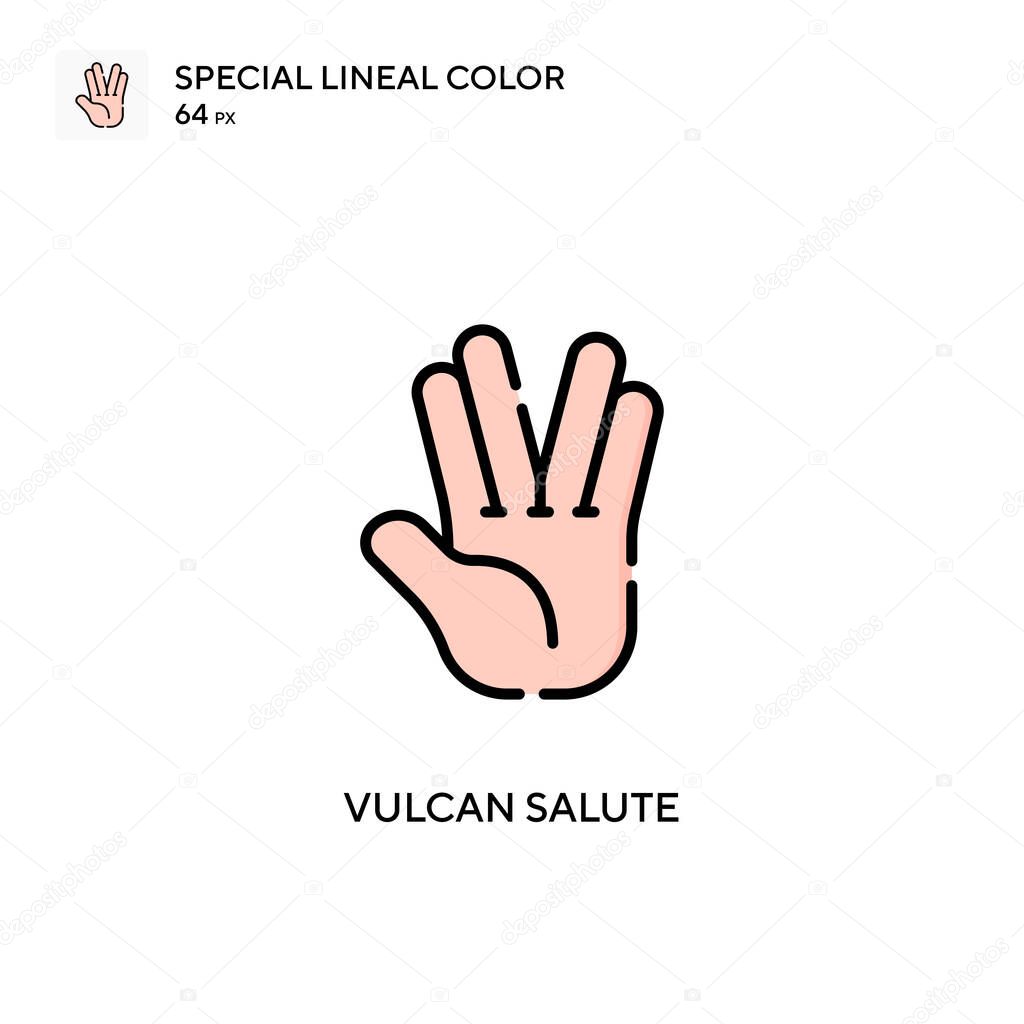 Vulcan salute Special lineal color vector icon. Illustration symbol design template for web mobile UI element.