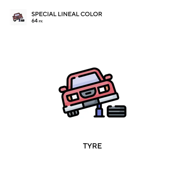 Reifen Spezielles Lineares Farbvektorsymbol Illustration Symbol Design Vorlage Für Web — Stockvektor