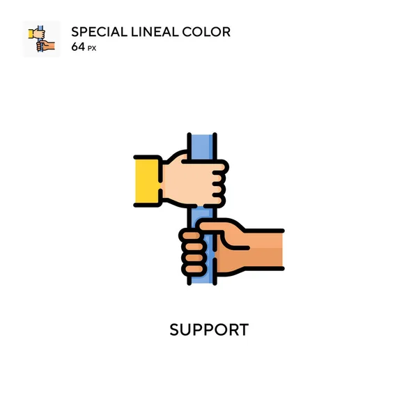 Támogatás Speciális Lineáris Szín Vektor Ikon Illusztráció Szimbólum Design Sablon — Stock Vector