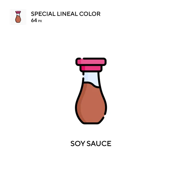 Salsa Soja Icono Especial Vector Color Lineal Plantilla Diseño Símbolo — Vector de stock