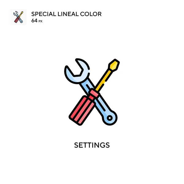 Settings Special Lineal Color Vector Icon Illustration Symbol Design Template — Stock Vector