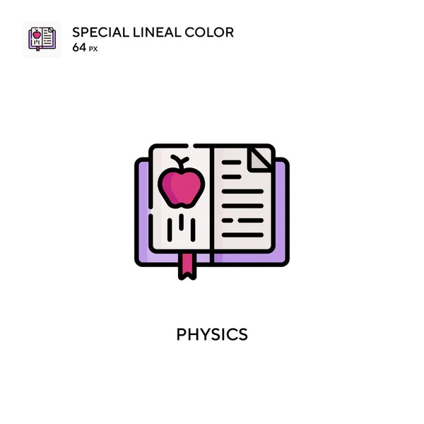 Física Icono Especial Vector Color Lineal Plantilla Diseño Símbolo Ilustración — Vector de stock