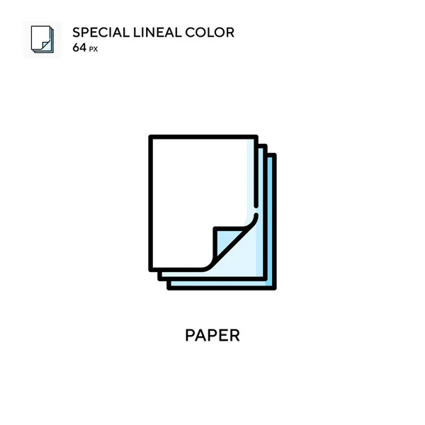 Paper Special Linjal Färg Vektor Ikon Illustration Symbol Design Mall — Stock vektor