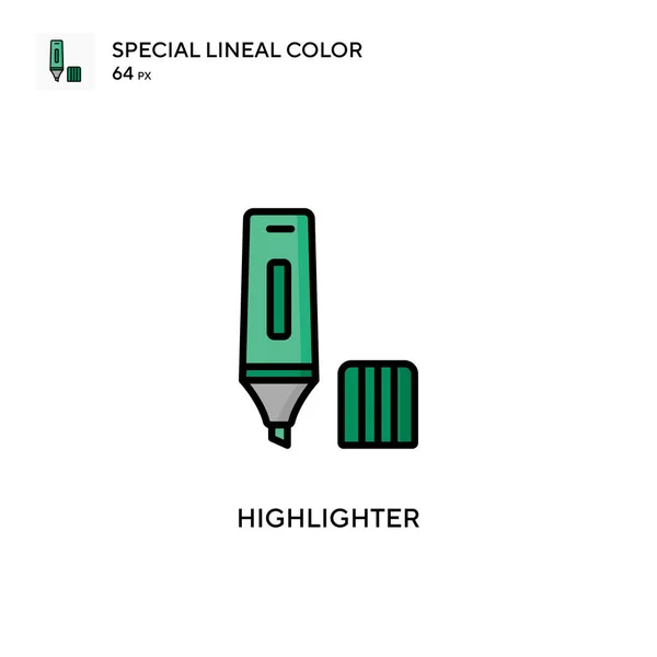 Ícone Vetorial Cores Linear Especial Iluminador Modelo Design Símbolo Ilustração — Vetor de Stock