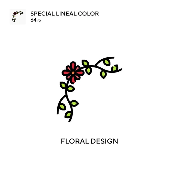 Virágos Design Különleges Lineáris Színvektor Ikon Illusztráció Szimbólum Design Sablon — Stock Vector