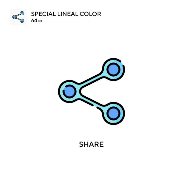 Compartir Icono Especial Vector Color Lineal Plantilla Diseño Símbolo Ilustración — Vector de stock