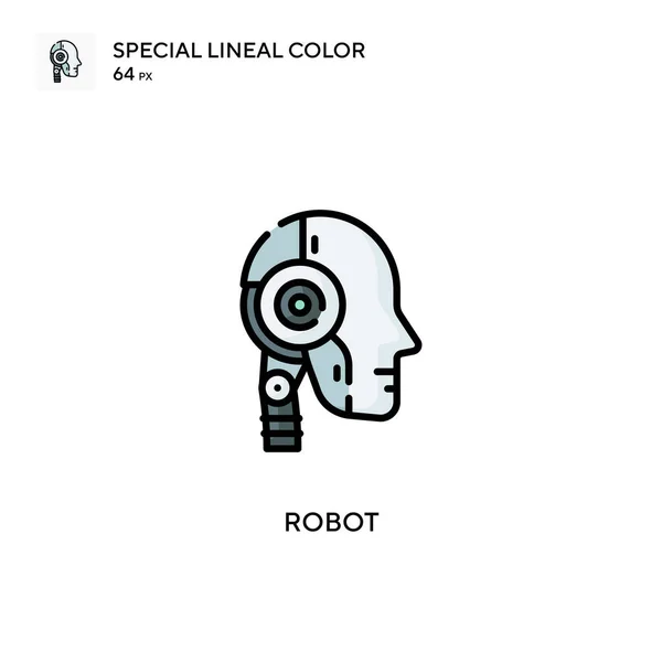 Robot Speciális Lineáris Színvektor Ikon Illusztráció Szimbólum Design Sablon Web — Stock Vector