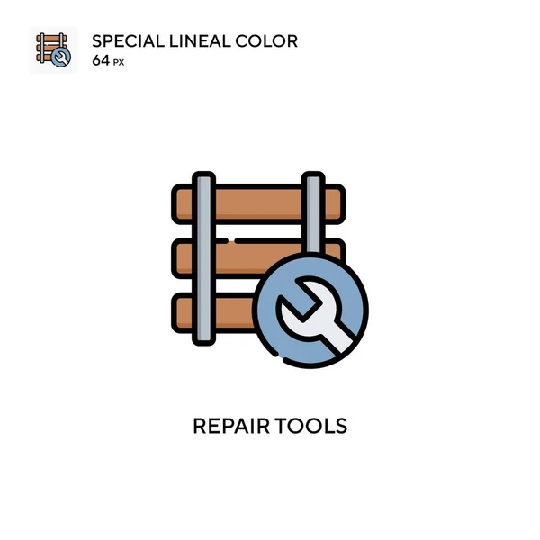 Reparatie Tools Speciale Lineal Kleur Vector Icoon Illustratie Symbool Ontwerp — Stockvector