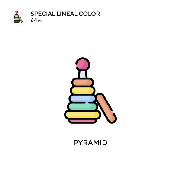 Pyramid Special Lineal Color Vector Icon Illustration Symbol Design Template — Stock Vector
